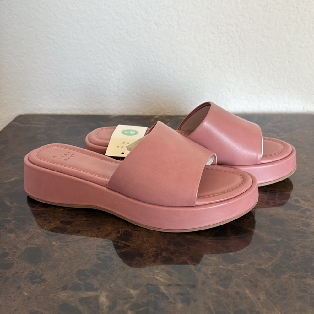 NEW! Carlita Wedge Platform Slide Sandals - A New Day, Pink. Size 8.5 - Picture 2 of 8